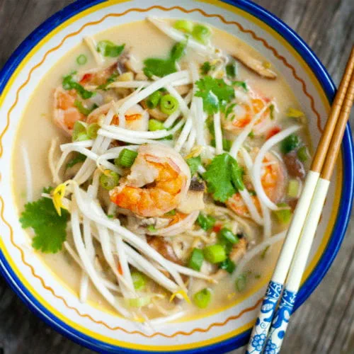 Thai Coconut Noodle Soup with Shrimp - Recipe