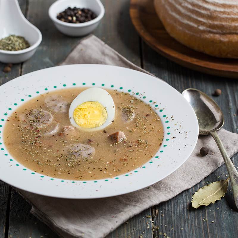 Журек з білою ковбасою і хроном