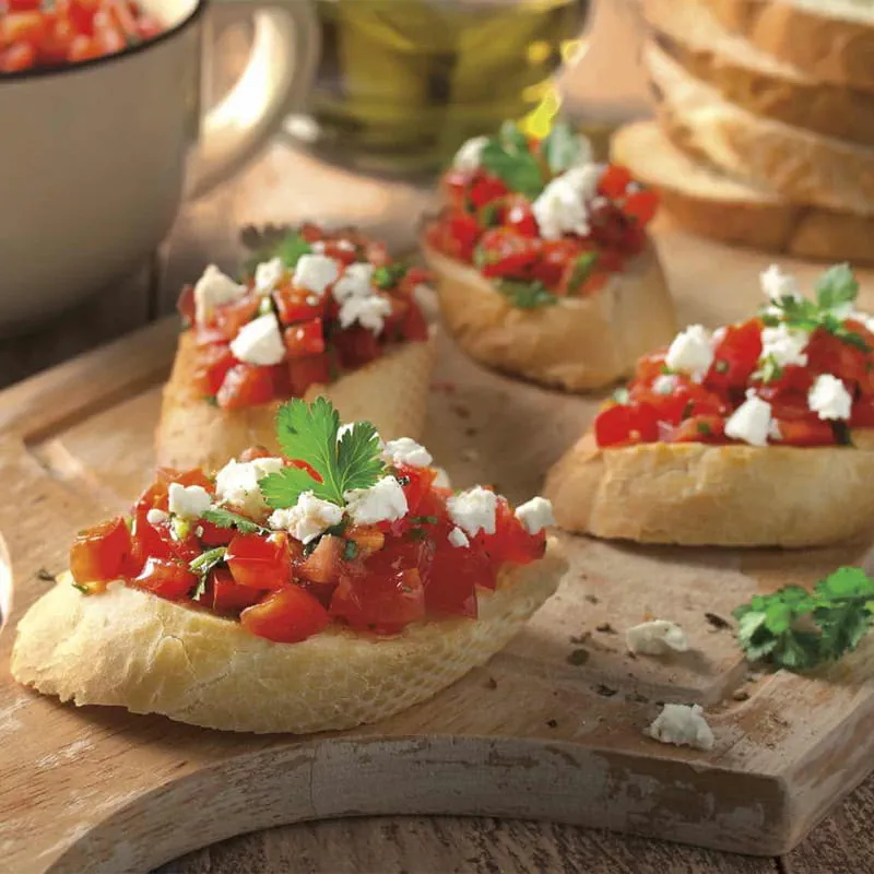 Bruschetta de Tomate e Feta