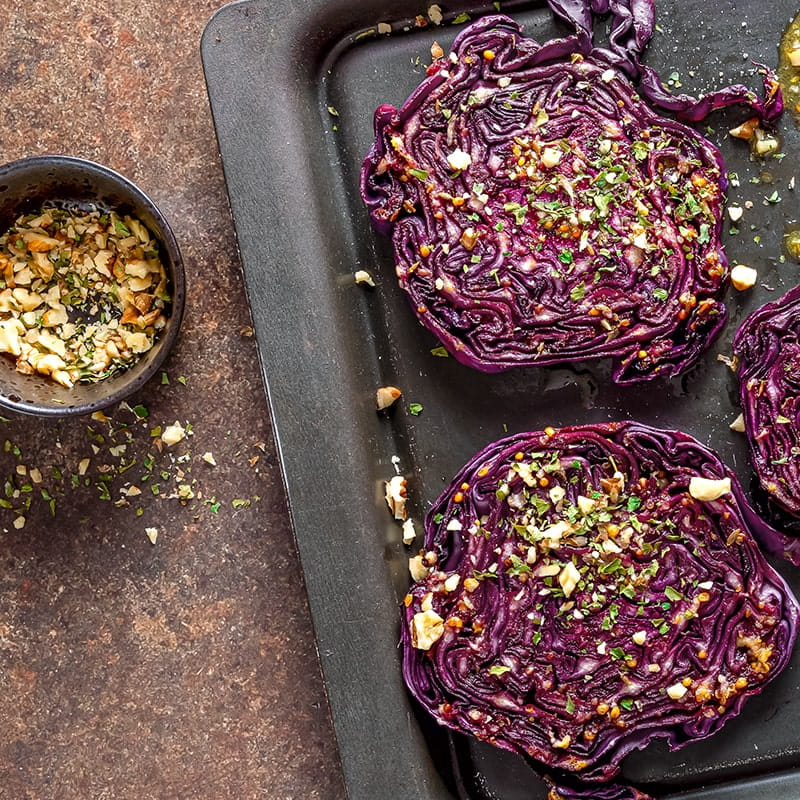 Rotkohlsteaks (Vegan)