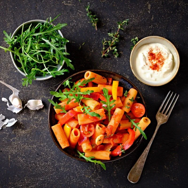 Tomaten-Pasta mit Paprika