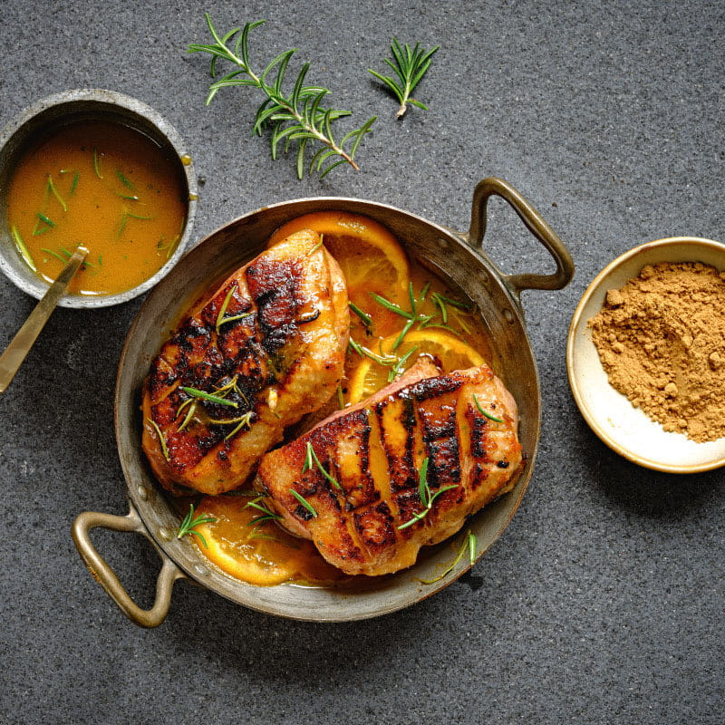 Magrets de canard à la sauce orange et mangue