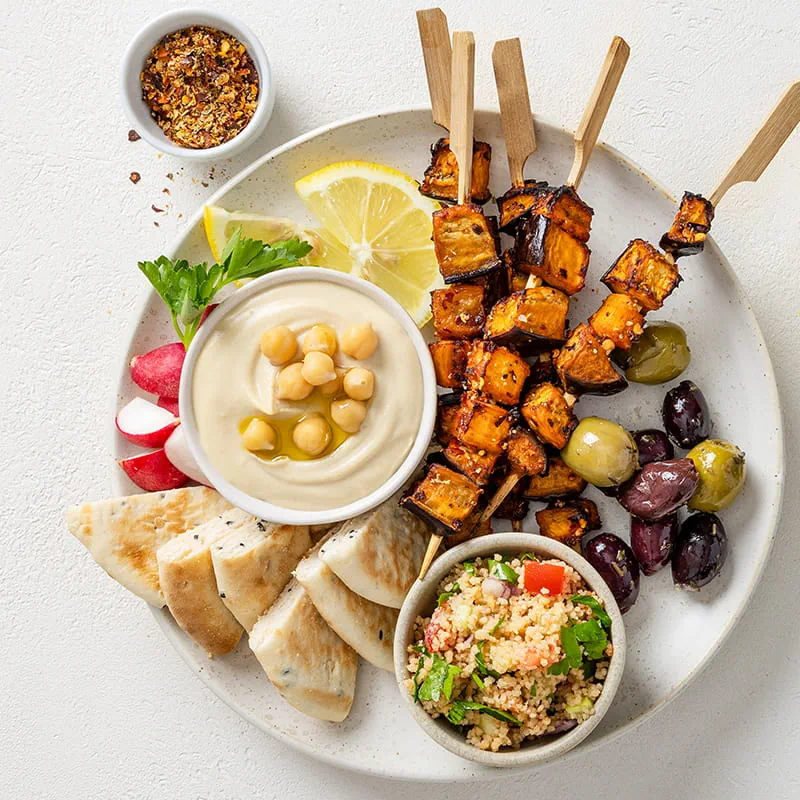 Brochettes d’aubergine au piri piri (vegan)