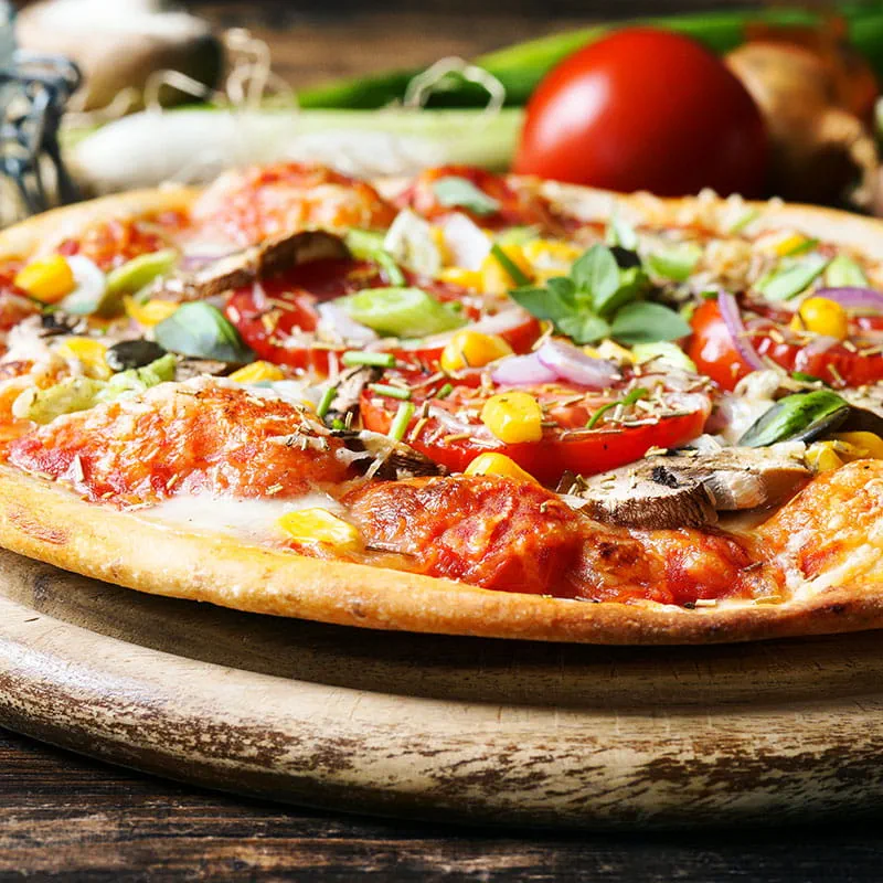 Tranches de pizza légumes all'arrabbiata