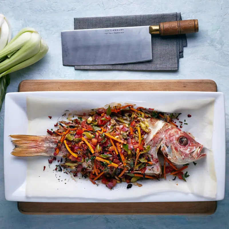 Oriental (Chinese) Whole Baked Snapper with Ginger and Chilli