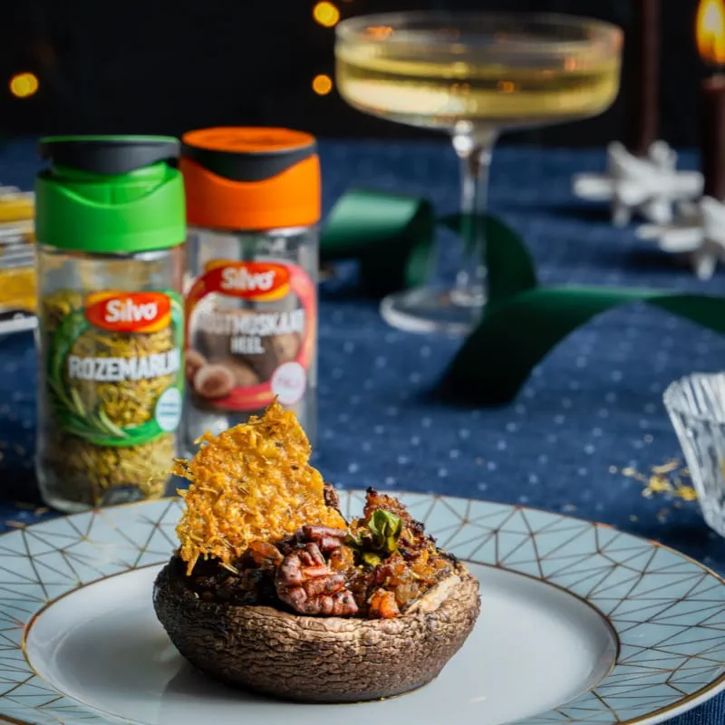 Gevulde portobello’s met parmezaankrokantje