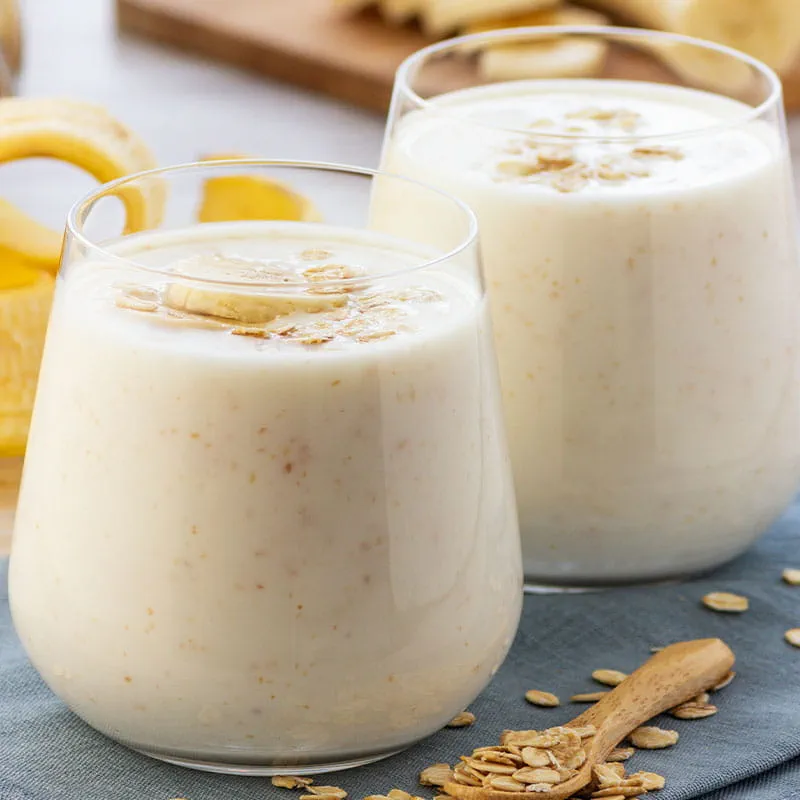 Vegan smoothie met banaan en havermout