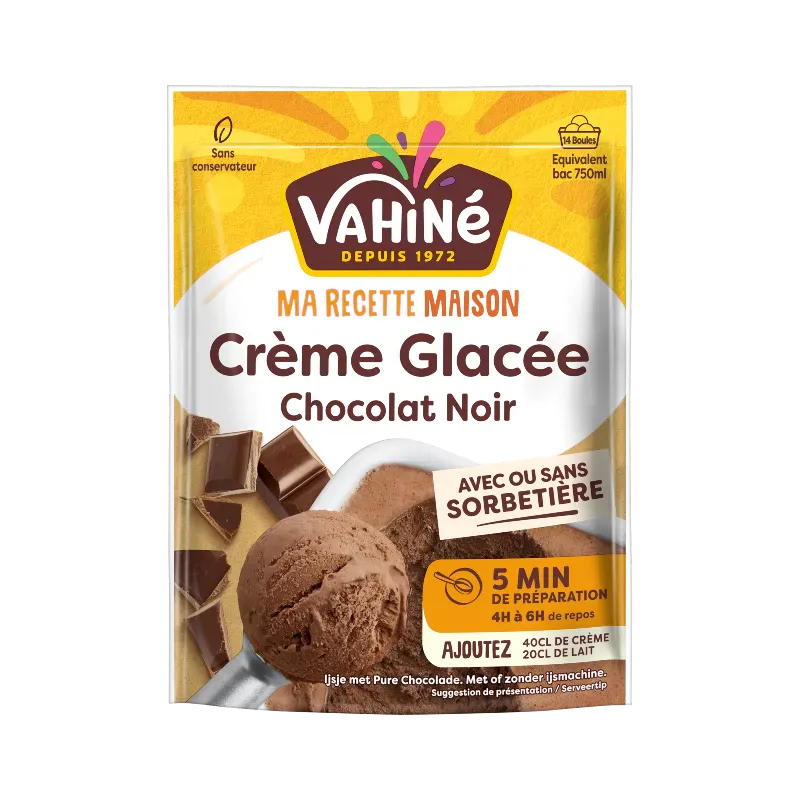 Préparation pour Crème Glacée au Chocolat Noir
