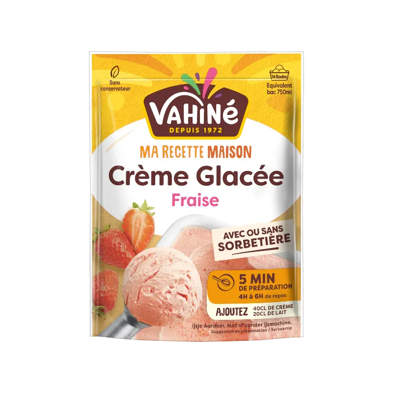 Préparation pour Crème Glacée à la Fraise