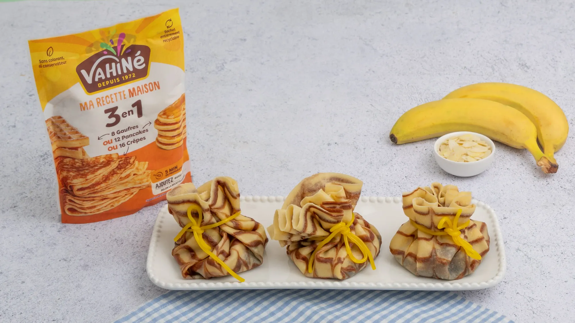Crêpes Aumônières Marbrées Chocolat Banane